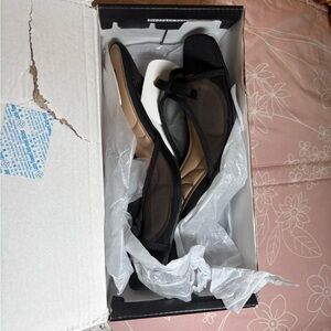 Windsor Black Mesh Ballet Flats with Tan Insole